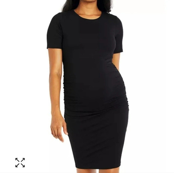 A Pea in the Pod's ruched  jersry sheath Maternity dress SZ L NWOT - Picture 1 of 2